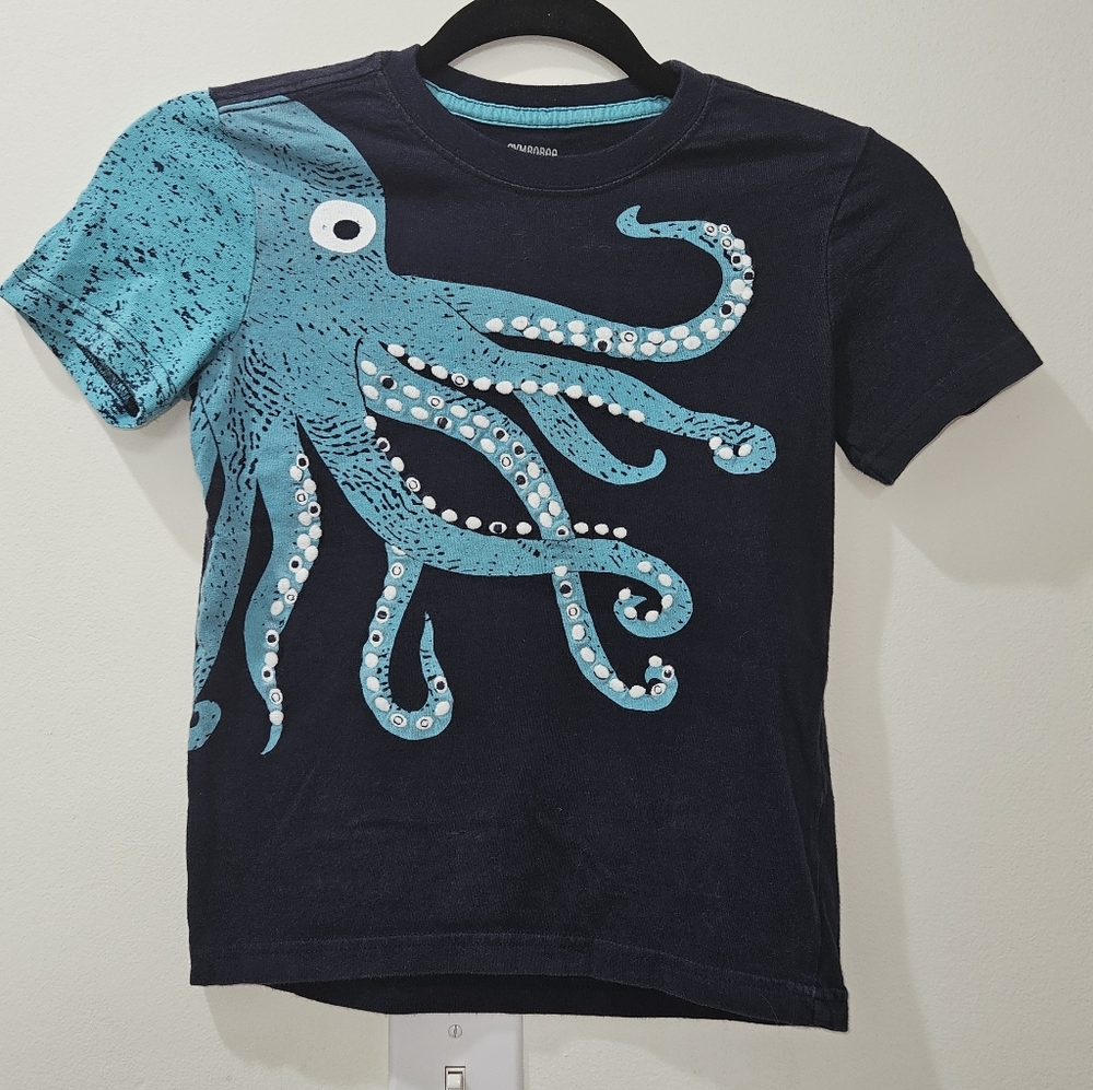 Gymboree Octopus Tshirt, Embroidered Sucker Detail, Size 5T, EUC